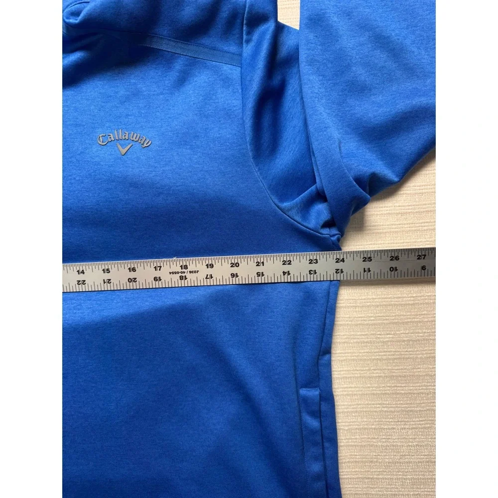 Callaway Mens XL Blue Heather Quarter Zip Fleece Pullover Golf Jacket SA3380